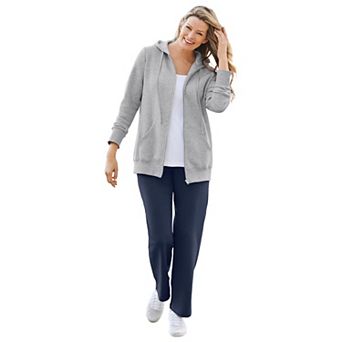 Woman Within Plus Size Better Fleece Zip-Front Hoodie