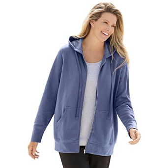 Woman Within Plus Size Better Fleece Zip-Front Hoodie