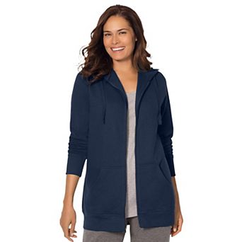 Woman Within Plus Size Better Fleece Zip-Front Hoodie