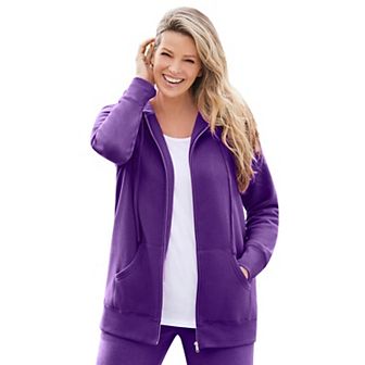 Woman Within Plus Size Better Fleece Zip-Front Hoodie