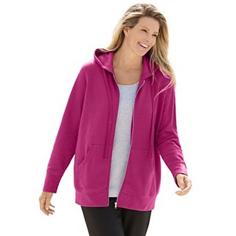 Woman Within Plus Size Better Fleece Zip-Front Hoodie