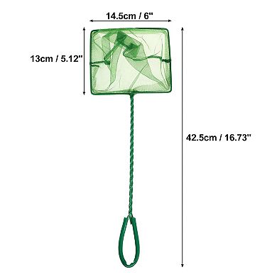 2 Pcs Aquarium Fish Net Aquarium Fish Tank Accessories Small Fish Fine Net Green 6"