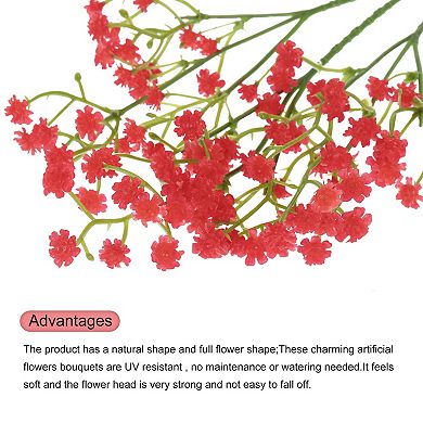 Baby's Breath Artificial Flowers 3 Branches 15 Pcs Real Touch For Home Decoration