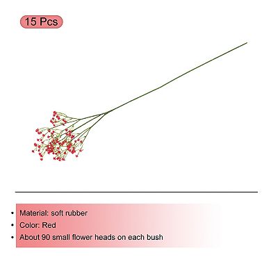 Baby's Breath Artificial Flowers 3 Branches 15 Pcs Real Touch For Home Decoration