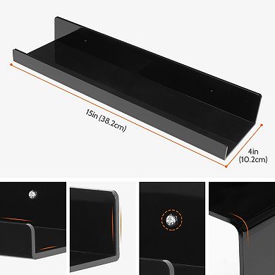 Clear Acrylic Floating Shelves Bathroom Living Room Kitchen Room Wall Display Shelf