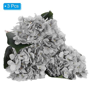 3 Pcs Faux Hydrangea Flowers Artificial Hydrangeas Fake Silk For Home Decor Table
