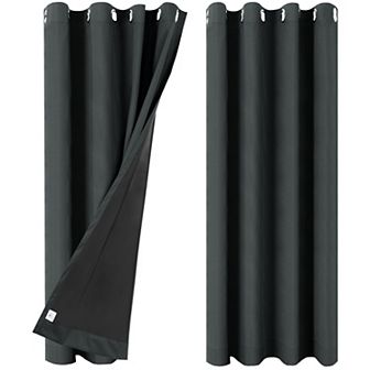 2 Panels Bedroom Waterproof 100% Blackout Curtains 52"x72"