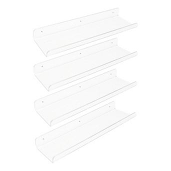 Acrylic Floating Shelves Clear Shelves For Bedroom Living Room And Kitchen Wall Display Shelf 4 Pack