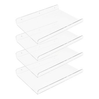 Acrylic Floating Shelves Clear Shelves For Living Room Bedroom Bathroom Wall Display Shelf 4 Pack