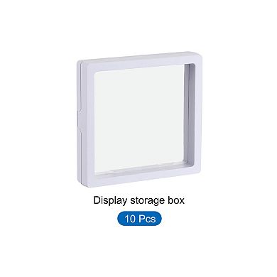 Floating Thin Film Display Box, ABS Frame Case 11cm x 11cm x 2cm Pack of 10