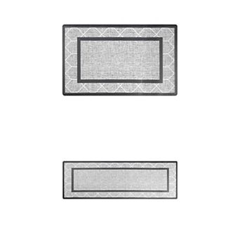 Machine Washable Kitchen Rug, Non-slip Kitchen Runner Rugs Floor Mats 18" X 30"+ 18" X 48" 2 pc