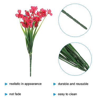 Artificial Flower Heads, Plastic Fake Plants Hydrangea Faux 24pcs