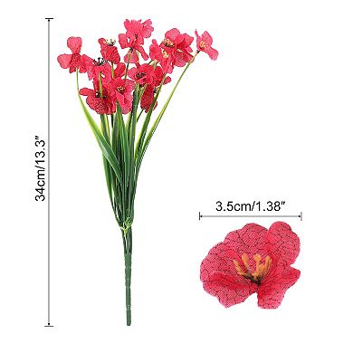 Artificial Flower Heads, Plastic Fake Plants Hydrangea Faux 24pcs