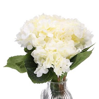 3 pc Faux Hydrangea Flowers Artificial Hydrangeas Fake Silk For Home Decor Table