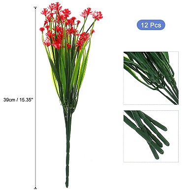12 Bundles Artificial Daffodils Flowers Plastic For Indoor Outdoor