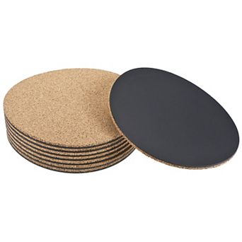 Cork Plant Mat 6" Round Plastic Absorbent Waterproof Coaster Pad For Home Garden Pot, Pack Of 8