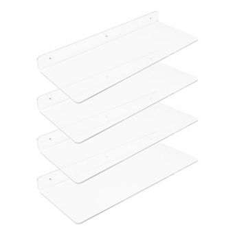 Acrylic Floating Shelves Clear Shelves For Bathroom Bedroom Living Room Wall Display Shelf 4 Pack