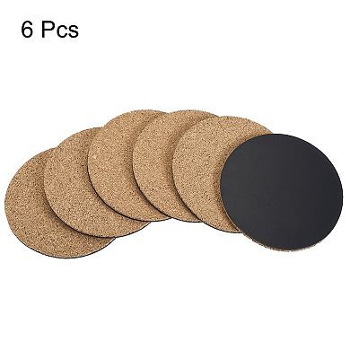 Cork Plant Mat 4" Round Plastic Absorbent Waterproof Coaster Pad For Home Garden Pot, Pack Of 6