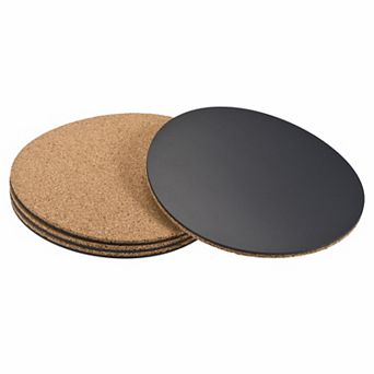 Cork Plant Mat 6" Round Plastic Absorbent Waterproof Coaster Pad For Home Garden Pot, Pack Of 4