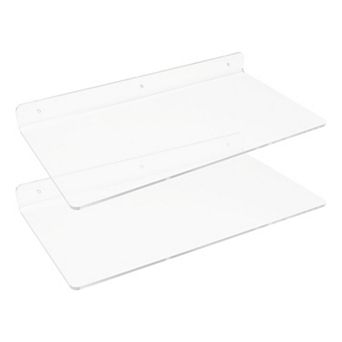 Acrylic Floating Shelves Clear Shelves For Bathroom Bedroom Living Room Wall Display Shelf 2 Pack