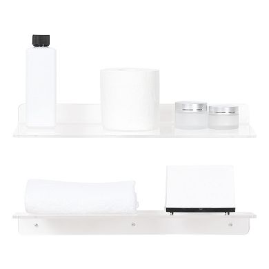 Acrylic Floating Shelves Clear Shelves For Bathroom Bedroom Living Room Wall Display Shelf 2 Pack