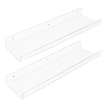 Acrylic Floating Shelves Clear Shelves For Bedroom Living Room And Kitchen Wall Display Shelf 2 Pack