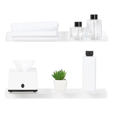 Acrylic Floating Shelves Clear Shelves For Bedroom Living Room And Kitchen Wall Display Shelf 2 Pack