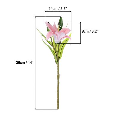 3 Pcs Lily Artificial Flowers White Flowers In Vase For Table Decorations