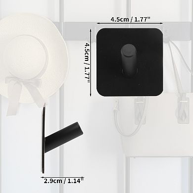 4 Pcs Adhesive Hooks, Towel Coat Hooks, Wall Hooks Stick On Bathroom Kitchen, Black