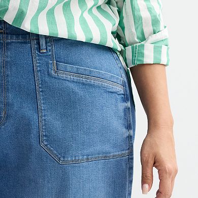Plus Size Sonoma Goods For Life® Raw Hem Ankle Wide Leg Jeans