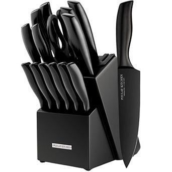 Zulay Kitchen 15 pc Professional Knife Block Set with Built-In Sharpener