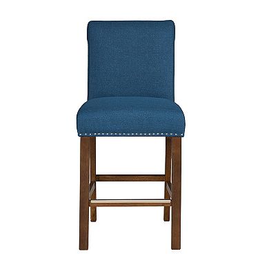 510 Design Aubrey Upholstered Counter Stool with Nailhead Trim Set of 2