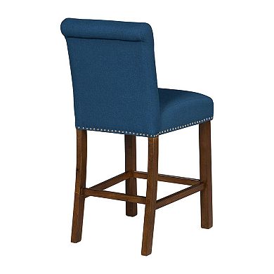 510 Design Aubrey Upholstered Counter Stool with Nailhead Trim Set of 2