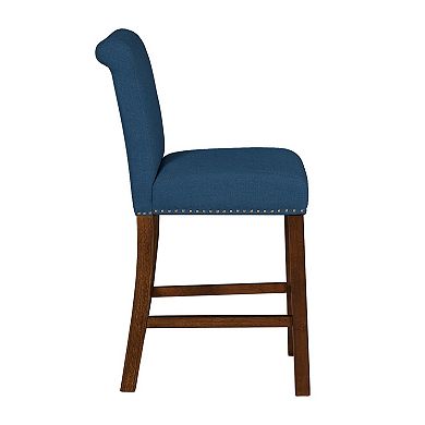 510 Design Aubrey Upholstered Counter Stool with Nailhead Trim Set of 2