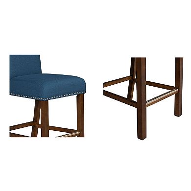 510 Design Aubrey Upholstered Counter Stool with Nailhead Trim Set of 2