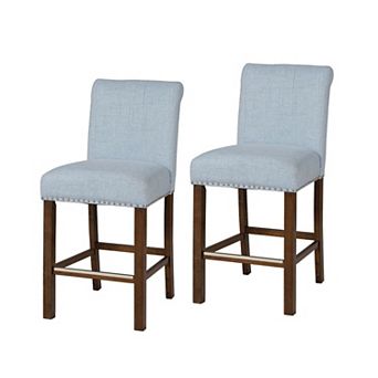 510 Design Aubrey Upholstered Counter Stool with Nailhead Trim Set of 2