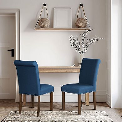 510 Design Aubrey Upholstered Dining Chair with Nailhead Trim Set of 2