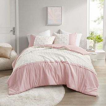 Intelligent Design Monica Colorblock Clip Jacquard Duvet Cover Set