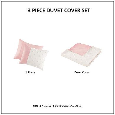 Intelligent Design Monica Colorblock Clip Jacquard Duvet Cover Set