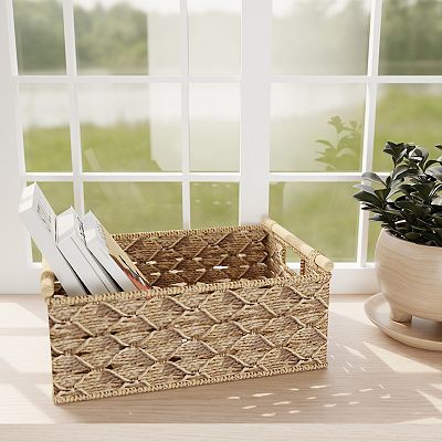 Zenna Home Rectangular Paper Cord Extra Large Storage Basket