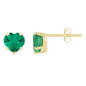 Celebration Gems 10k Gold 5 mm Heart Shape Gemstone Stud Earrings