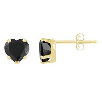 Celebration Gems 10k Gold 5 mm Heart Shape Gemstone Stud Earrings