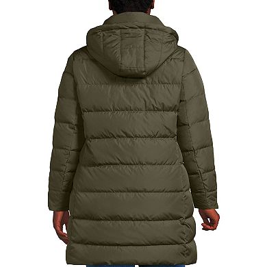 Plus Size Lands' End Faux Fur Hooded Down Puffer Coat