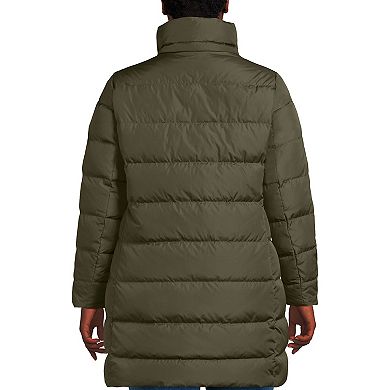Plus Size Lands' End Faux Fur Hooded Down Puffer Coat