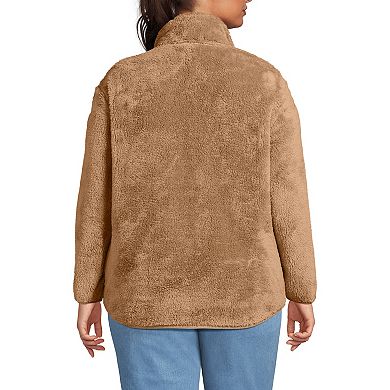 Plus Size Lands' End Full Zip Cozy Sherpa Fleece Jacket