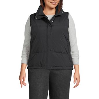 Plus Size Lands' End Mockneck Down Puffer Vest