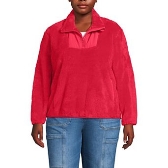 Plus Size Lands' End Half-Zip Sherpa Fleece Pullover Sweater