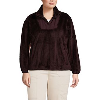 Plus Size Lands' End Half-Zip Sherpa Fleece Pullover Sweater