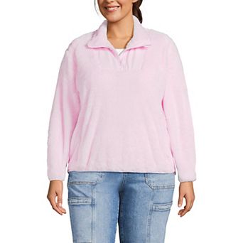 Plus Size Lands' End Half-Zip Sherpa Fleece Pullover Sweater
