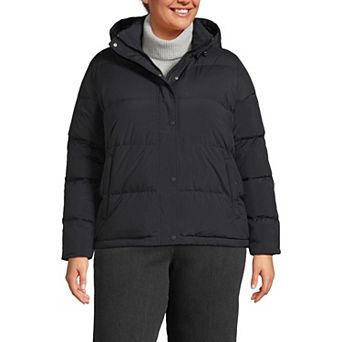Plus Size Lands' End Down Puffer Jacket with Removable Hood
